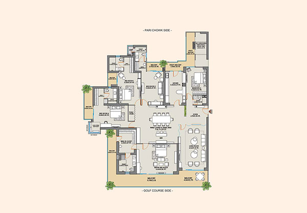 3 BHK 1525 sqft
